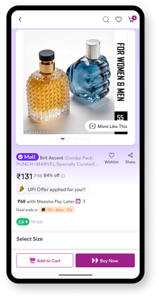 Meesho Mall choice at Meesho prices screen