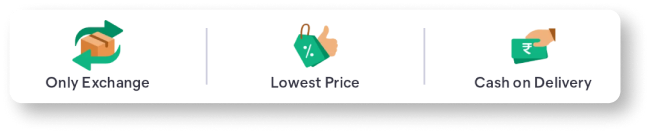 Only Exchange, Lowest Price, and Cash on Delivery proof strip